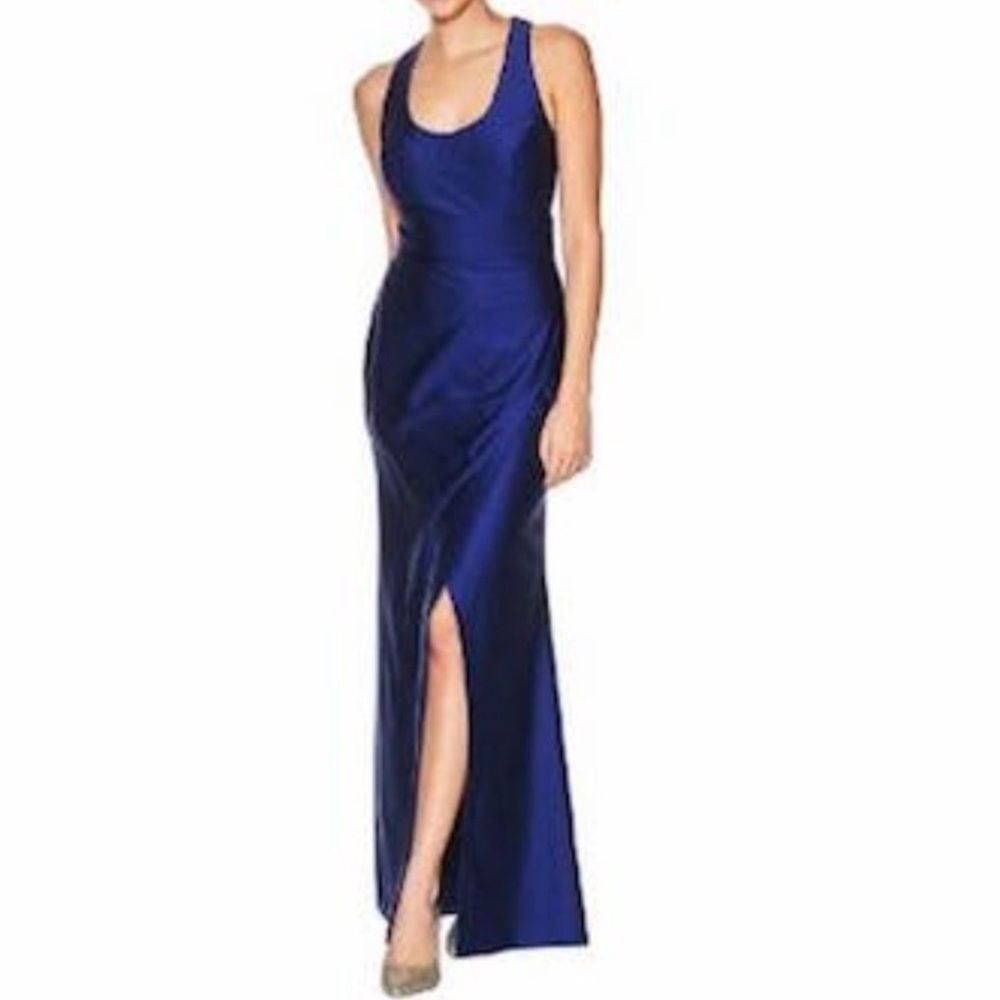 MORGAN & CO. Juniors 7 Bright Navy Formal Open Back Evening Dress Feminine New